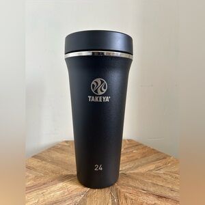Takeya 24 oz Straw Black Stainless Steel Thermos Tumbler